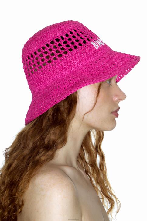 hoed van raffia Bimba Y Lola roze accessoires 4HDL1204