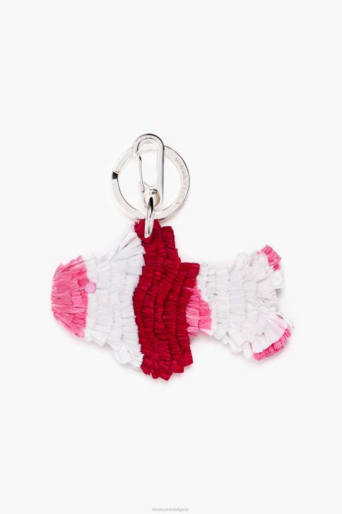 raffia vis sleutelhanger Bimba Y Lola roze accessoires 4HDL946