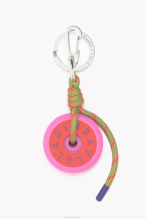 siliconen logo sleutelhanger Bimba Y Lola oranje accessoires 4HDL952