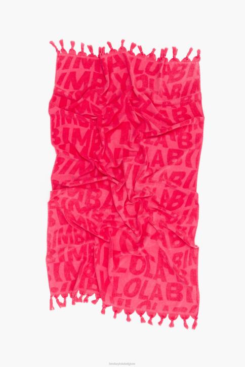 jacquard handdoek met logo Bimba Y Lola fuchsia accessoires 4HDL876