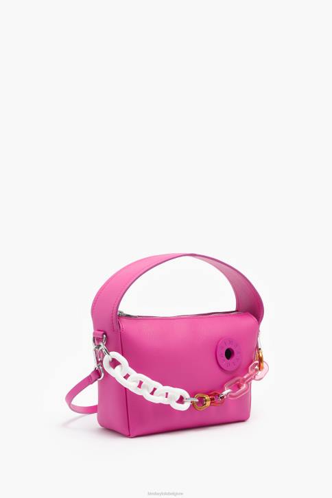 lederen hobo tas Bimba Y Lola fuchsia accessoires 4HDL58