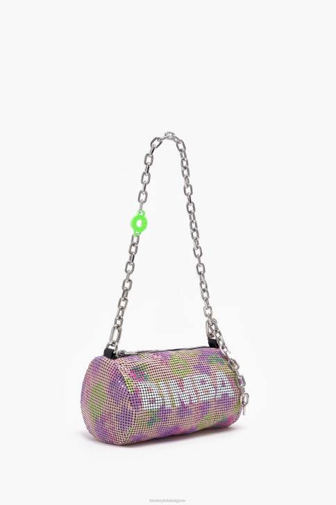 cilindrische zak met bloemenspray Bimba Y Lola roze accessoires 4HDL142