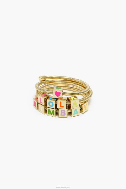 armband met spiraalketting en logo Bimba Y Lola gouden accessoires 4HDL662