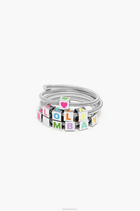 armband met spiraalketting en logo Bimba Y Lola zilver accessoires 4HDL661