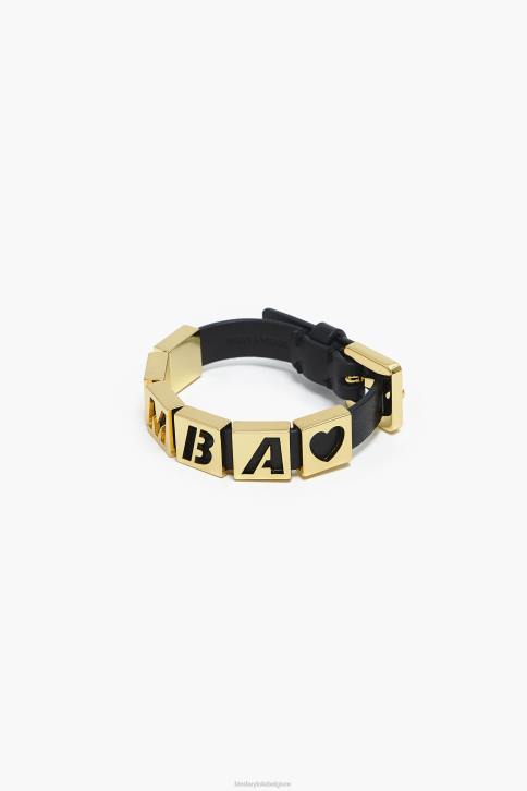 brieven lederen armband Bimba Y Lola zwart accessoires 4HDL659