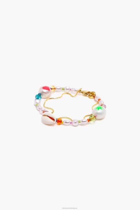 schakelarmband met veelkleurige parels Bimba Y Lola zilver accessoires 4HDL792