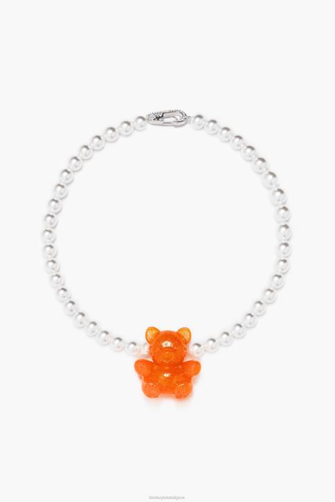 beer parel ketting Bimba Y Lola neon-oranje accessoires 4HDL794