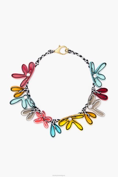 bloemen koord ketting Bimba Y Lola zwart accessoires 4HDL743