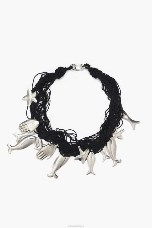 lange koord dolfijnen ketting Bimba Y Lola zwart accessoires 4HDL849