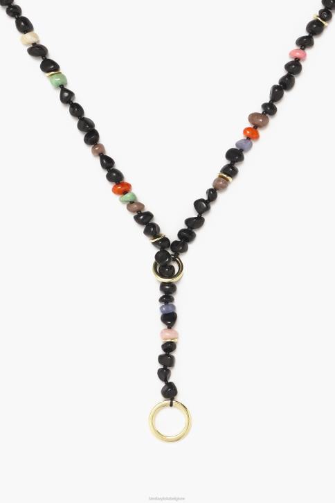 lange stenen ketting Bimba Y Lola zwart accessoires 4HDL768