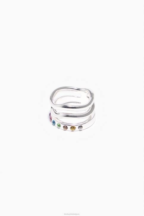 drie-band kristallen ring Bimba Y Lola veelkleurig accessoires 4HDL842