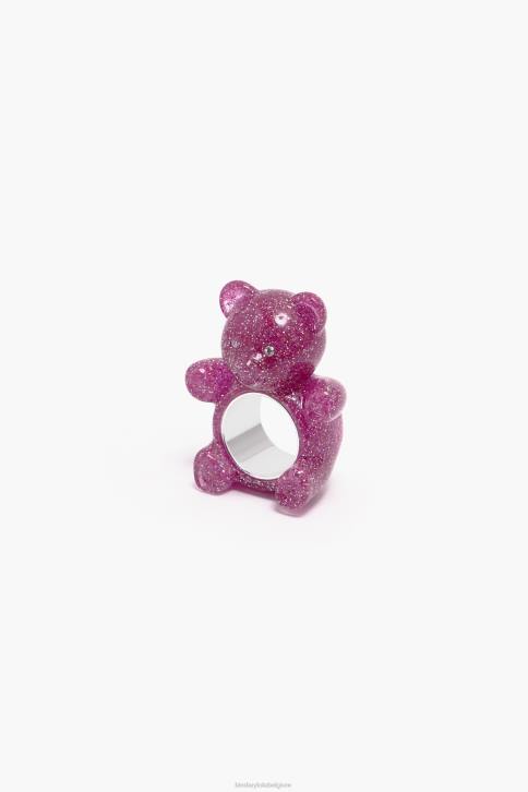 glitter teddybeer ring Bimba Y Lola roze accessoires 4HDL801