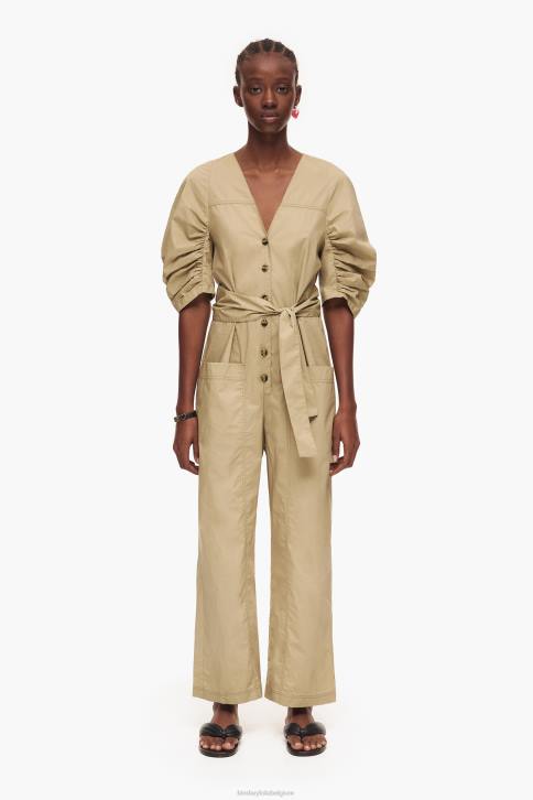 popeline jumpsuit Bimba Y Lola khaki kleding 4HDL188