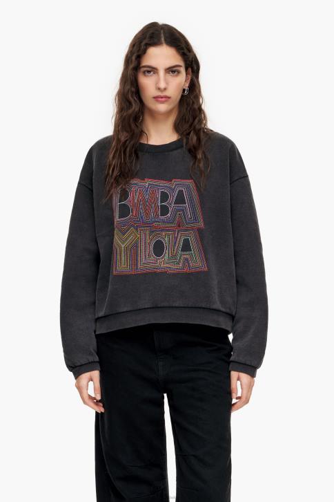 boxy sweatshirt Bimba Y Lola zwart kleding 4HDL500