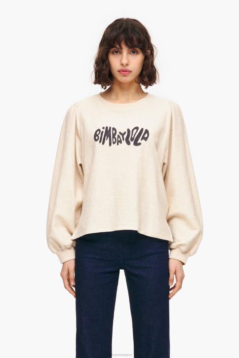 boxy-sweatshirt met logo Bimba Y Lola zand kleding 4HDL496