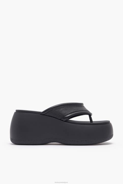 leren platform sandaal Bimba Y Lola zwart schoeisel 4HDL568