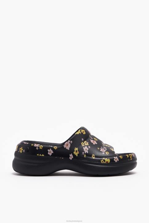 platformslipper met acryl bloemenprint Bimba Y Lola zwart schoeisel 4HDL595